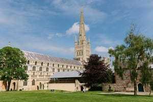 Norwich Cathedral in the summer