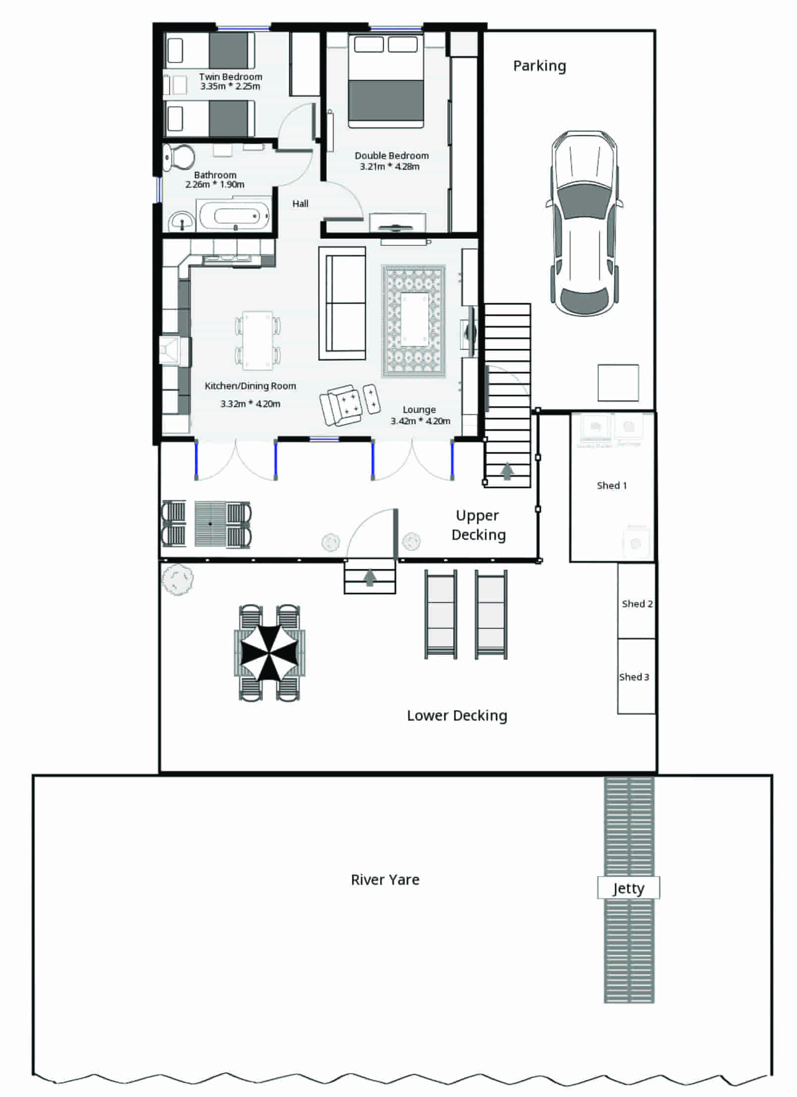 Floor Plan of Swallowdale Holiday Home in Brundall